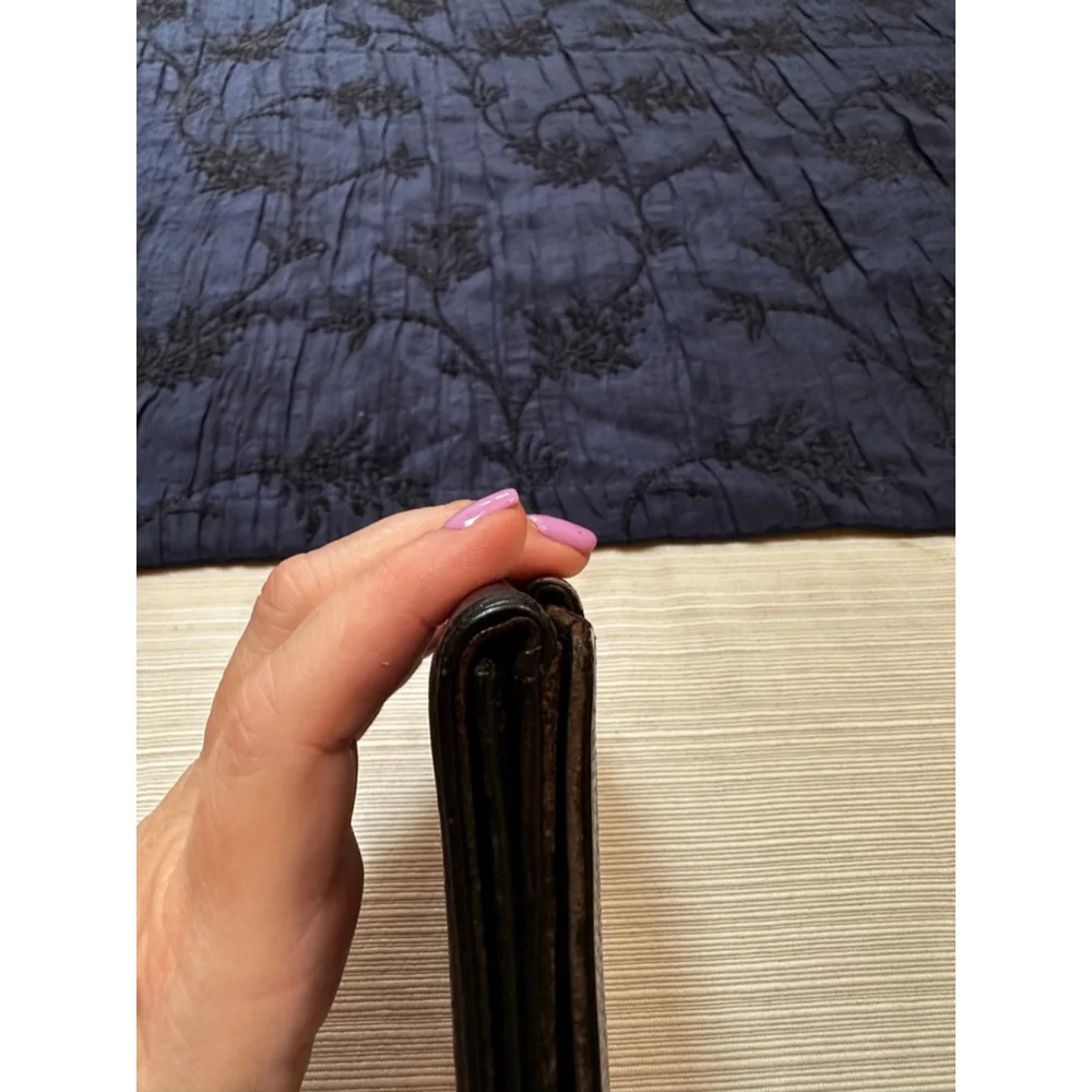 Chanel Black Caviar Leather Compact Wallet